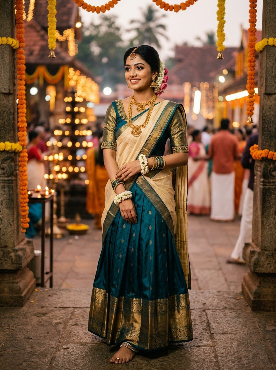 Half-Saree Look